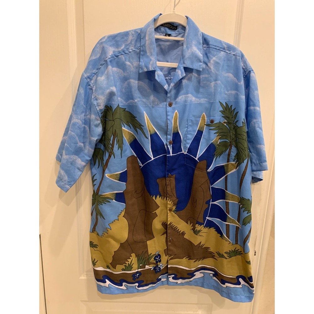 Ferrous Hawaiian Button-Down Shirt Sz L